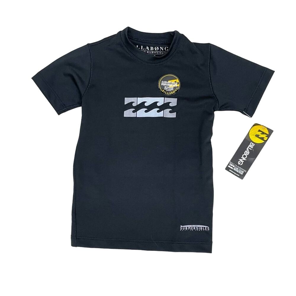 Billabong AMPHIBIOUS Black Short Sleeve Rashguard UBA/UVB Kids Size 2T NWT